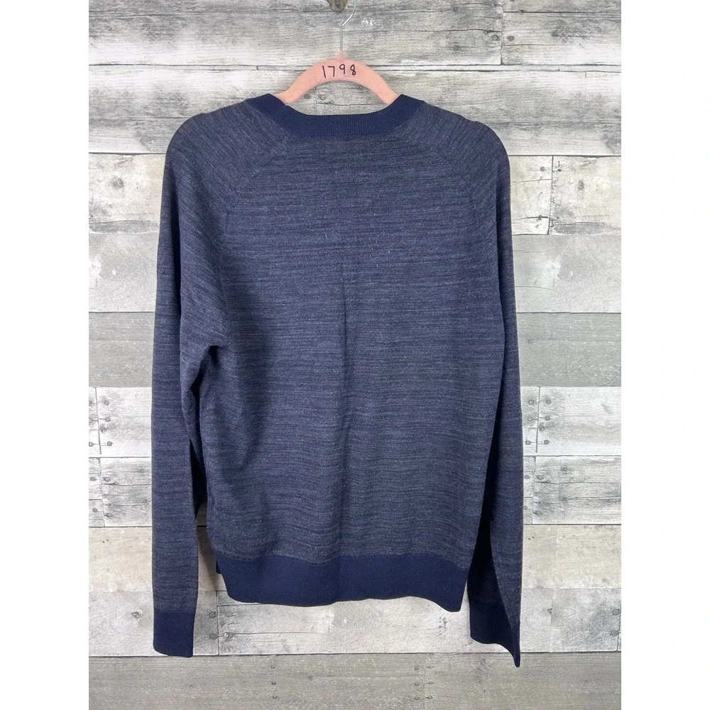 Brooks Brothers Men's Blue Merino Wool Medium Light Long Sleeve Sweater